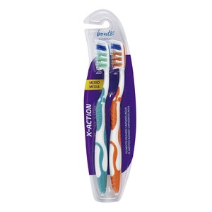 BONTE cepillo dental x-action medio blister 2 unidades
