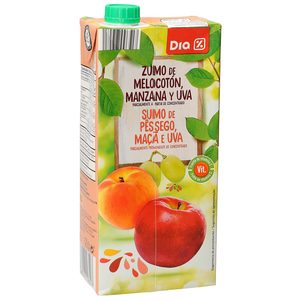 DIA zumo melocotón manzana uva envase 1 lt