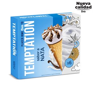 DIA TEMPTATION helado cono sabor nata caja 6 uds 408 gr