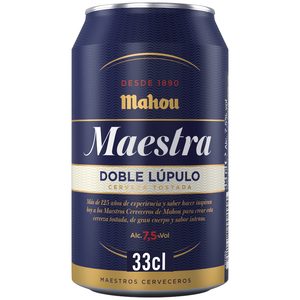 MAHOU MAESTRA cerveza tostada doble lúpulo lata 33 cl 