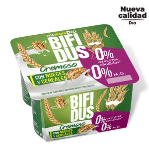 DIA BÍFIDUS cremoso con nueces y cereales 0% pack 4 unidades 125 gr