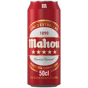 MAHOU 5 ESTRELLAS cerveza lata 50 cl