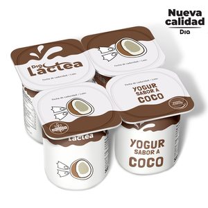 DIA LACTEA yogur sabor coco pack 4 unidades 125 gr