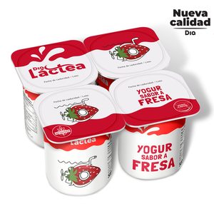 DIA LACTEA yogur sabor fresa pack 4 unidades 125 gr