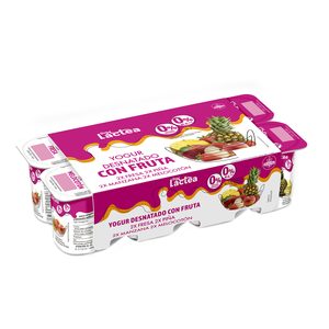 DIA LACTEA yogur desnatado 0% con frutas pack 8 unidades 125 gr
