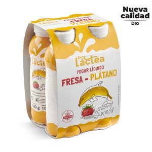 DIA LACTEA yogur líquido fresa y plátano pack 4 botellas 180 gr 