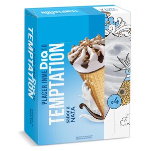 DIA TEMPTATION helado cono sabor nata caja 4 uds 272 gr